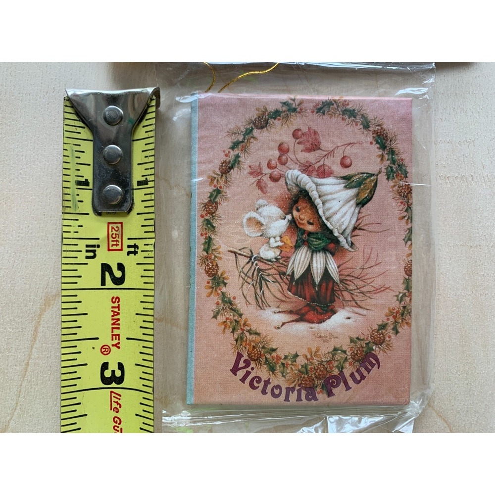 Vtg Victoria Sugar Plum Fairy Mini Book Christmas Ornament NIP 1981 Blue Pink - Picture 3 of 3